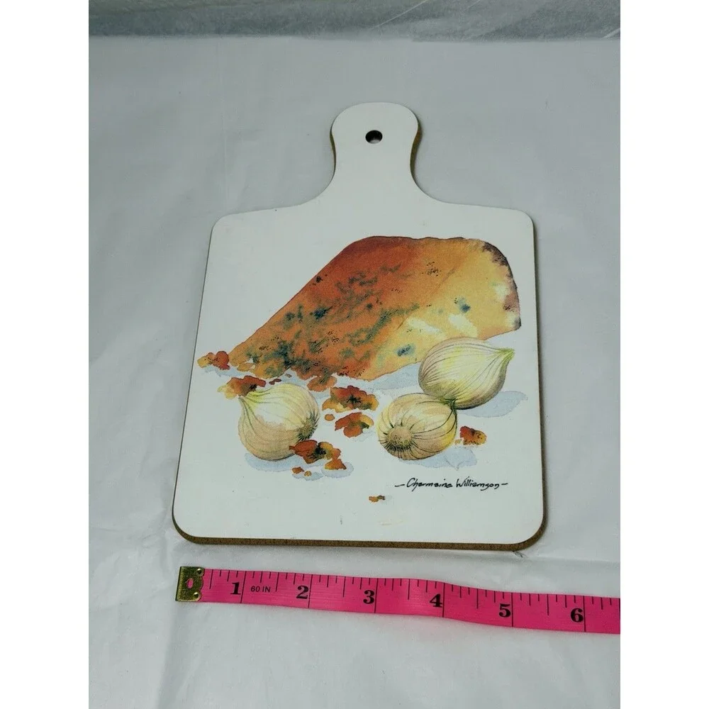 Vintage Charmaine Williamson Cheese Onion Cutting Board Made in Britain Kitchen